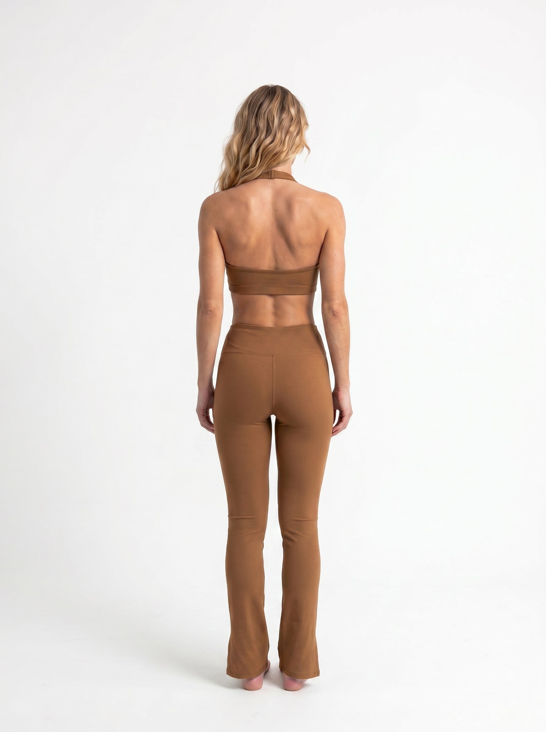 Calça Flare Fitness Marrom