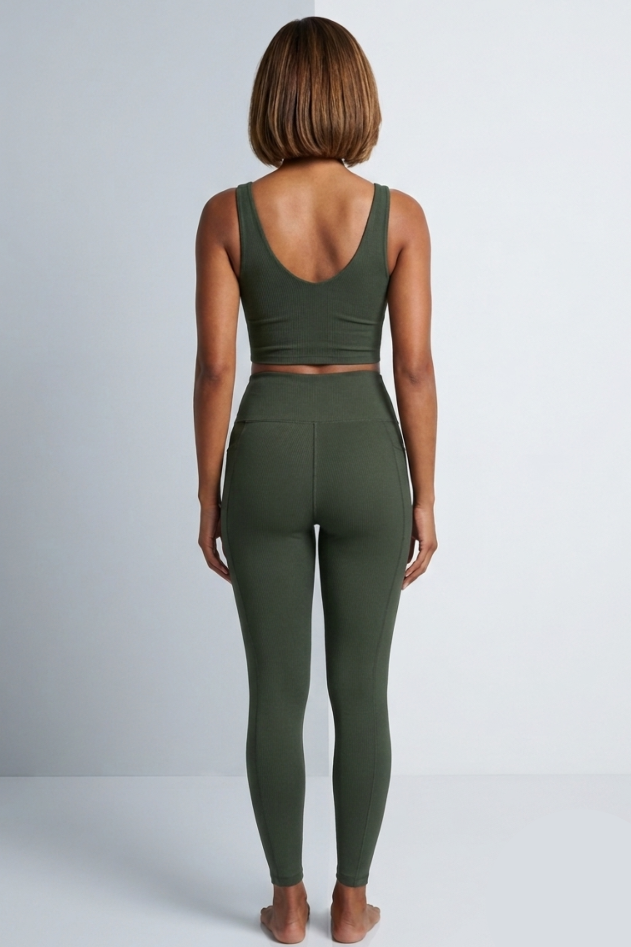Calça Bolsos Fitness Verde Militar