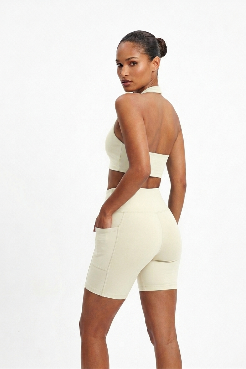 Short Bolsos Fitness Off White