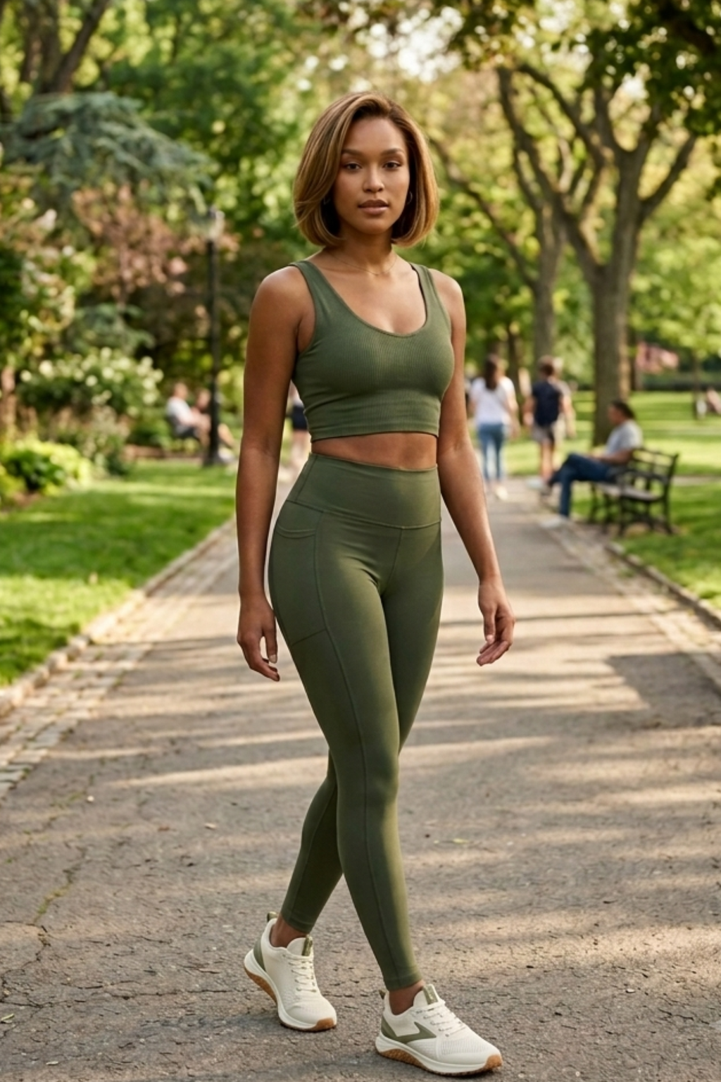 Top Basic Fitness Verde Militar
