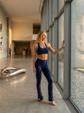 Calça Flare Fitness Azul Marinho
