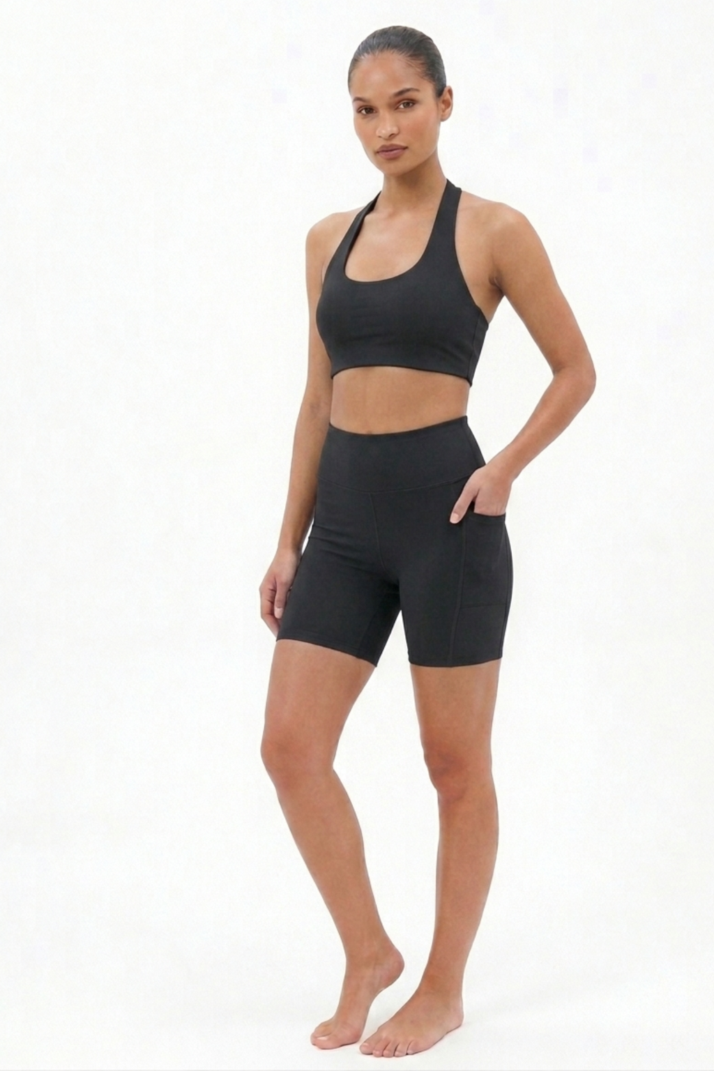 Short Bolsos Fitness Preto