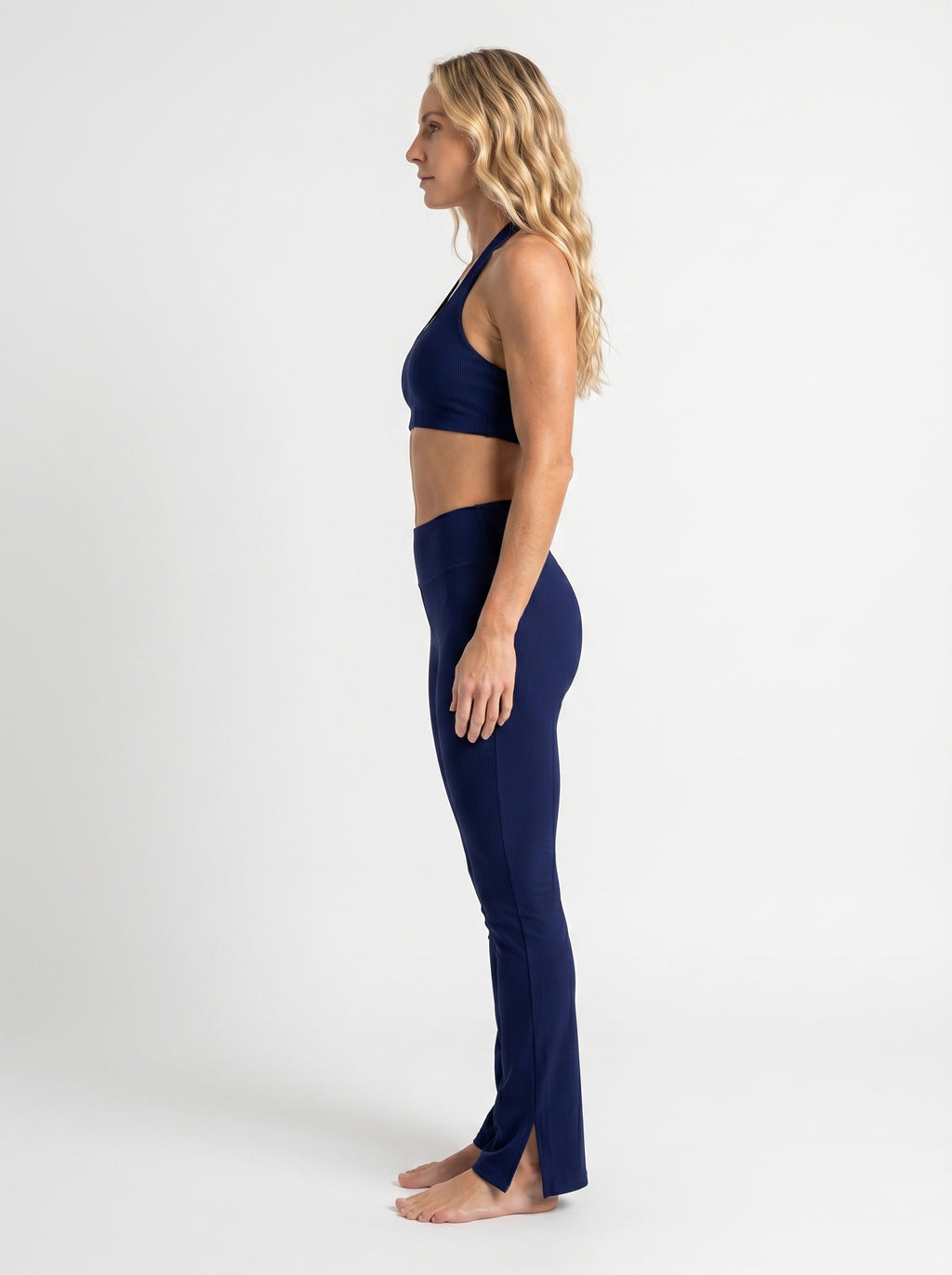 Calça Flare Fitness Azul Marinho