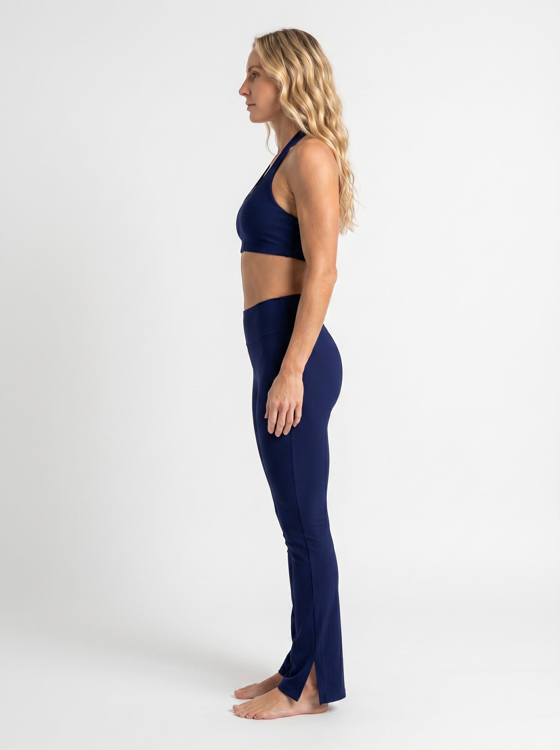 Calça Flare Fitness Azul Marinho