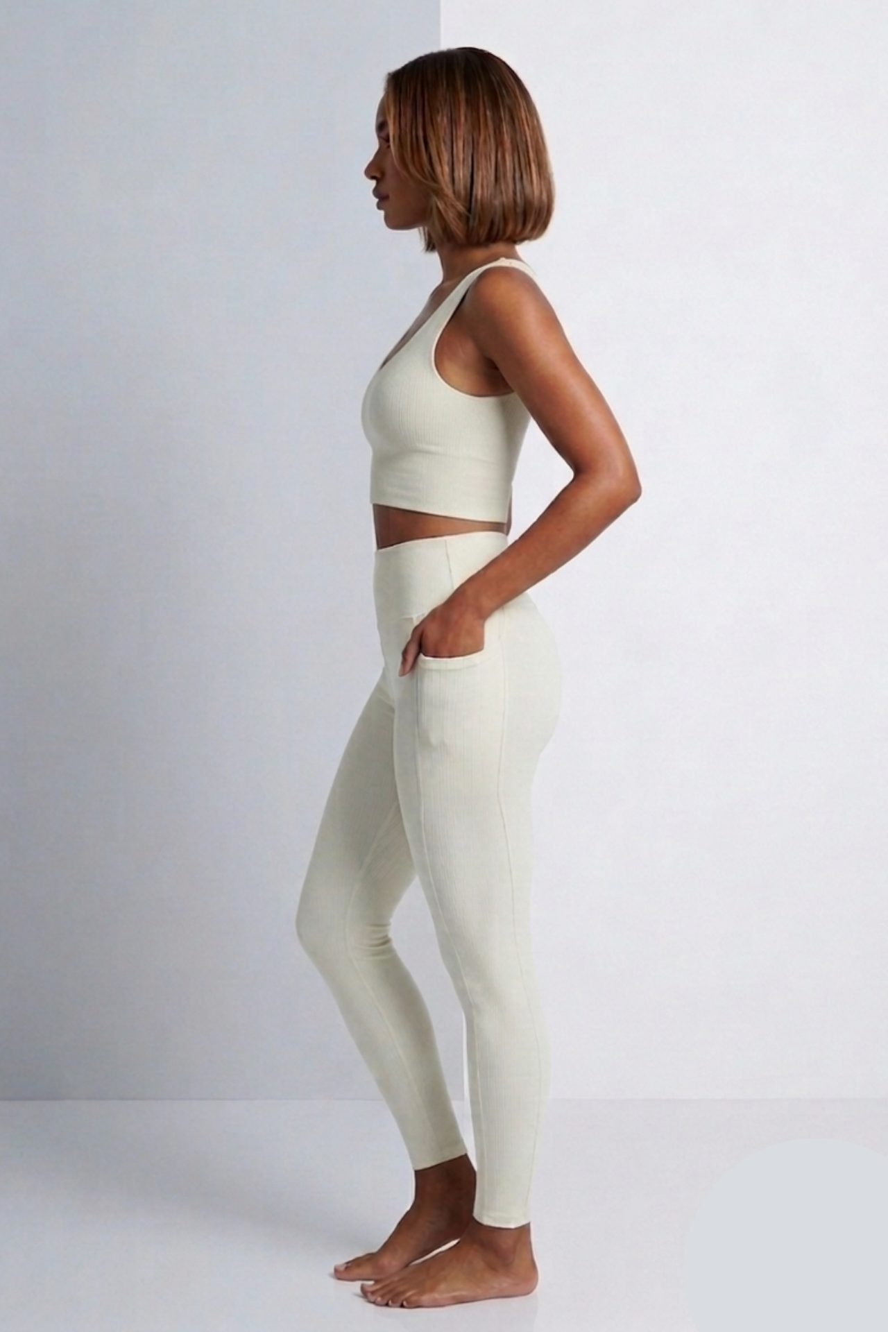 Calça Bolsos Fitness Off White