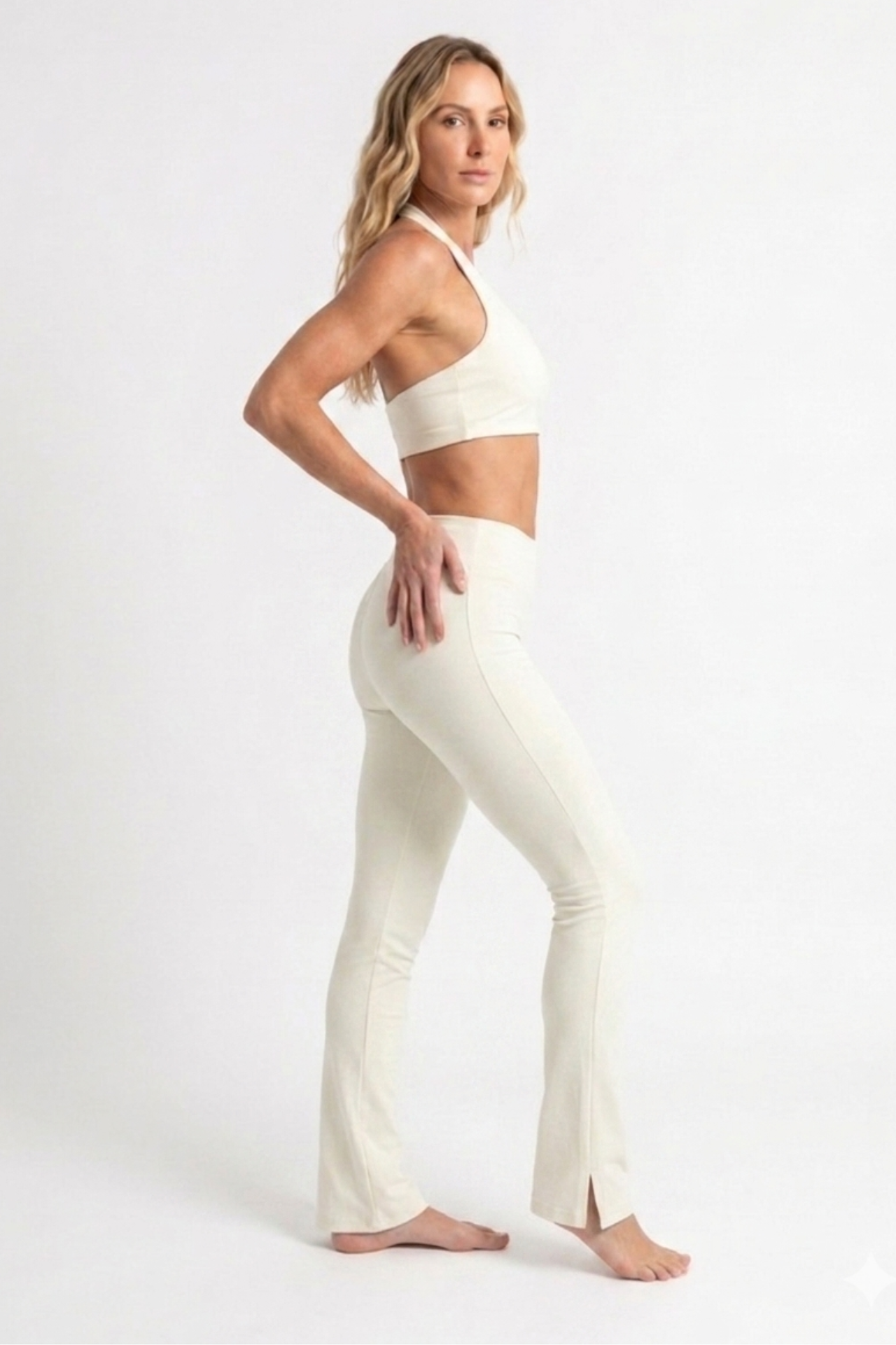 Calça Flare Fitness Off White
